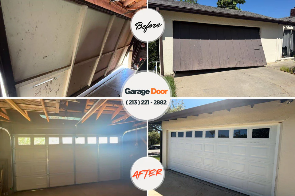 Before and after: garage door repair Golden Shores, AZ
